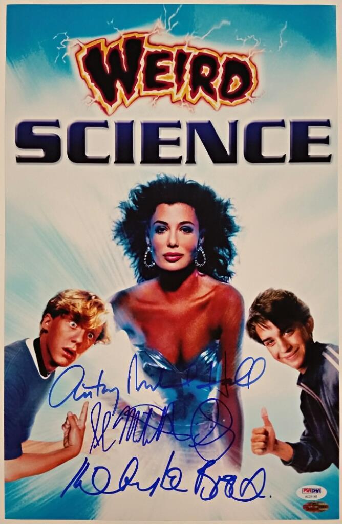 Kelly Lebrock/Hall/Mitchell-Smith cast signed Weird Science 11x17 Photo Poster painting PSA COA