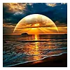 Meer der aufgehenden Sonne - Rund Diamant Malerei 30*30CM