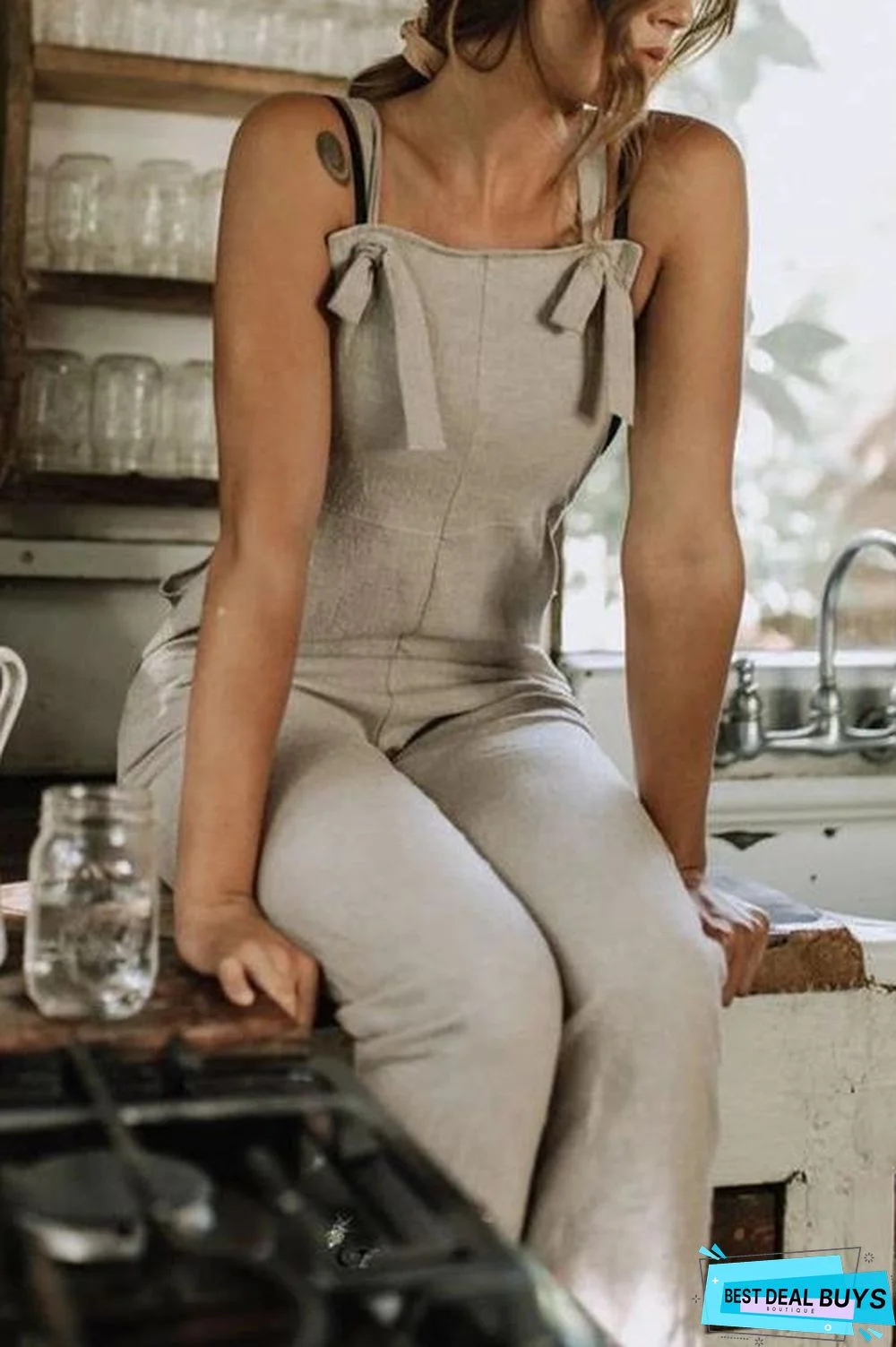 Pockets Loose Sleeveless Jumpsuit