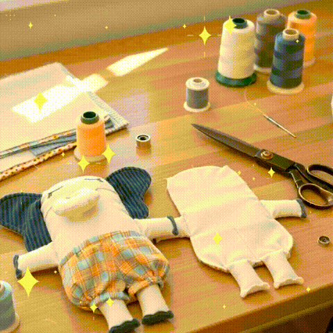 Handmade fabric elephant sewing project