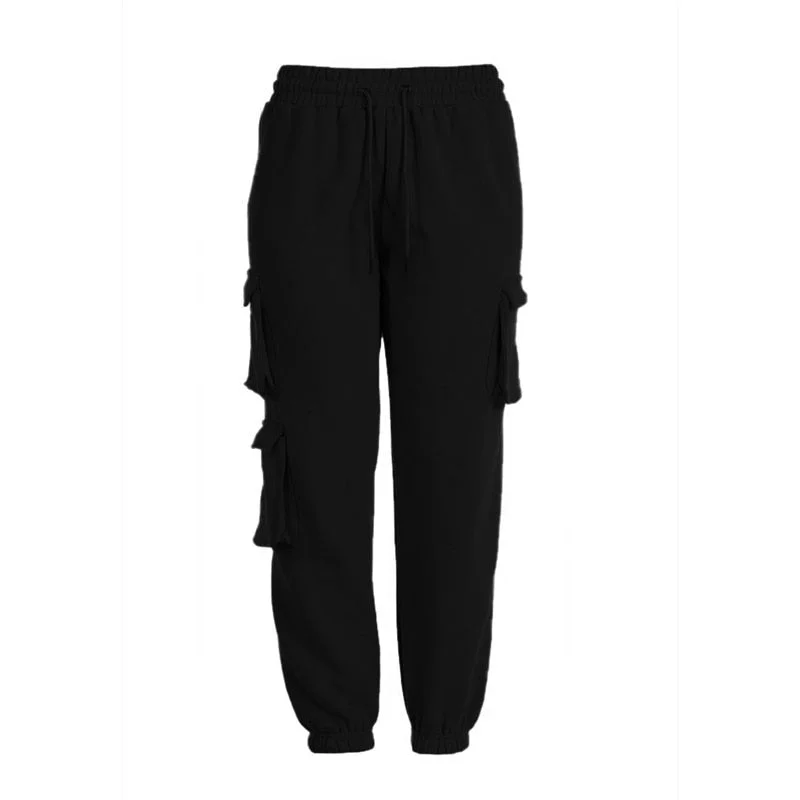 hirigin 2020 Fall Spring Vintage Patchwork Joggers Sweatpants Harajuku Woman Trousers Elastics High Waist Solid Color Pants
