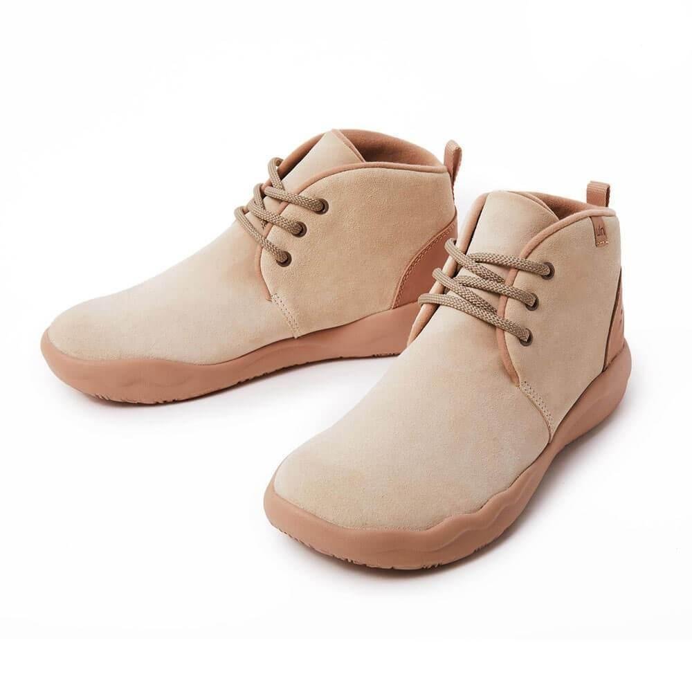 Bilbao Beige Cow Suede Lace-up Boots Women