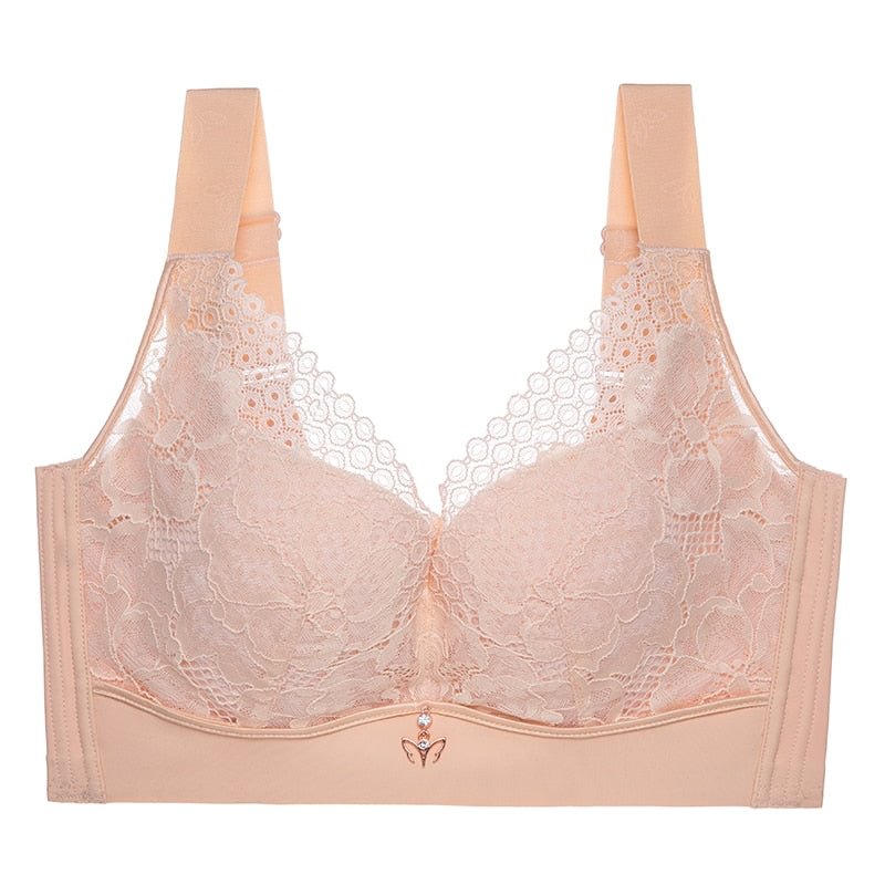FallSweet Wire Free Bra Women Plus Size Lingeire Sexy Lace Underwear Thin Cup Brassiere Femme 34 to 50
