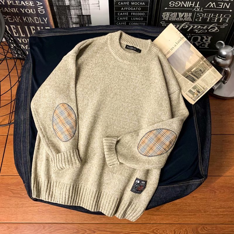 Men's crew neck wool sweater