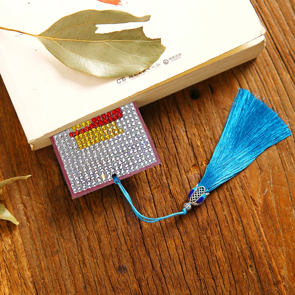 DIY Diamond Painting Leather Bookmark - Book