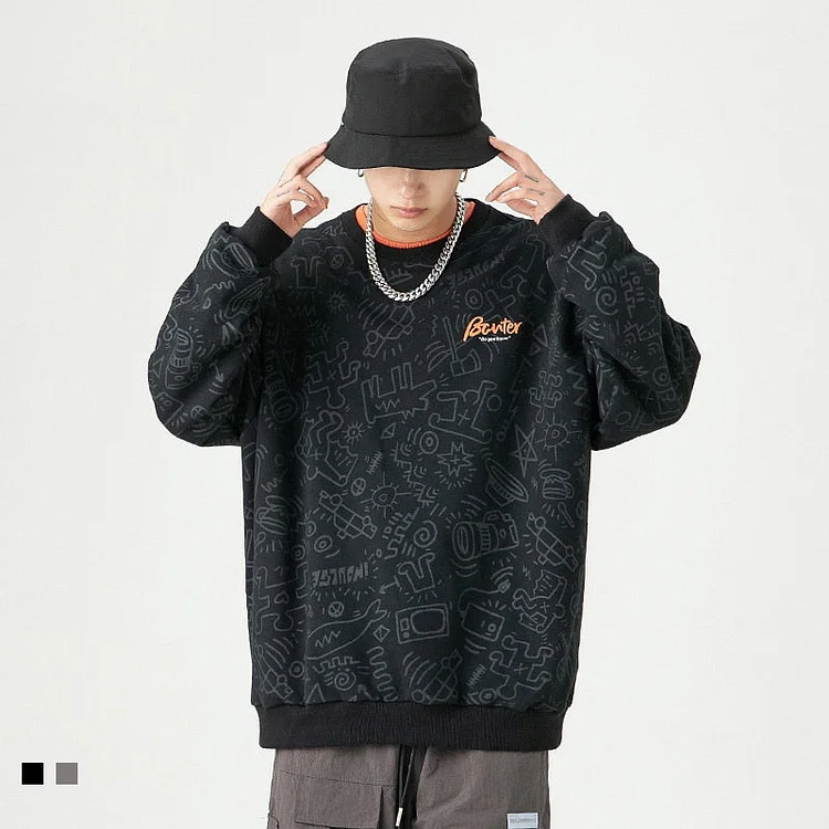 Stranger Things Graffiti Sweatshirt - Gotamochi Kawaii Shop, Kawaii Clothes