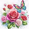 Rose Butterfly-Partial 11CT Stamped Cross Stitch Bead Embroidery 36*36cm/14.17*14.17in tapestrymarket