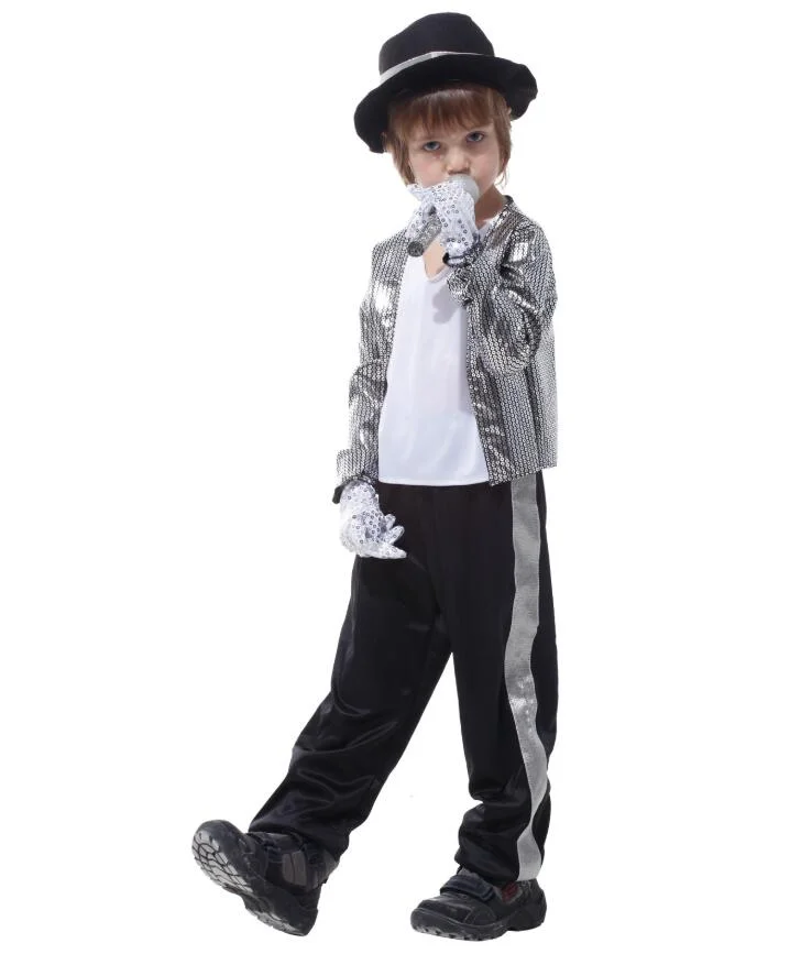 Classic Michael Jackson Costume For Kids Masquerade Stage Outfits-elleschic