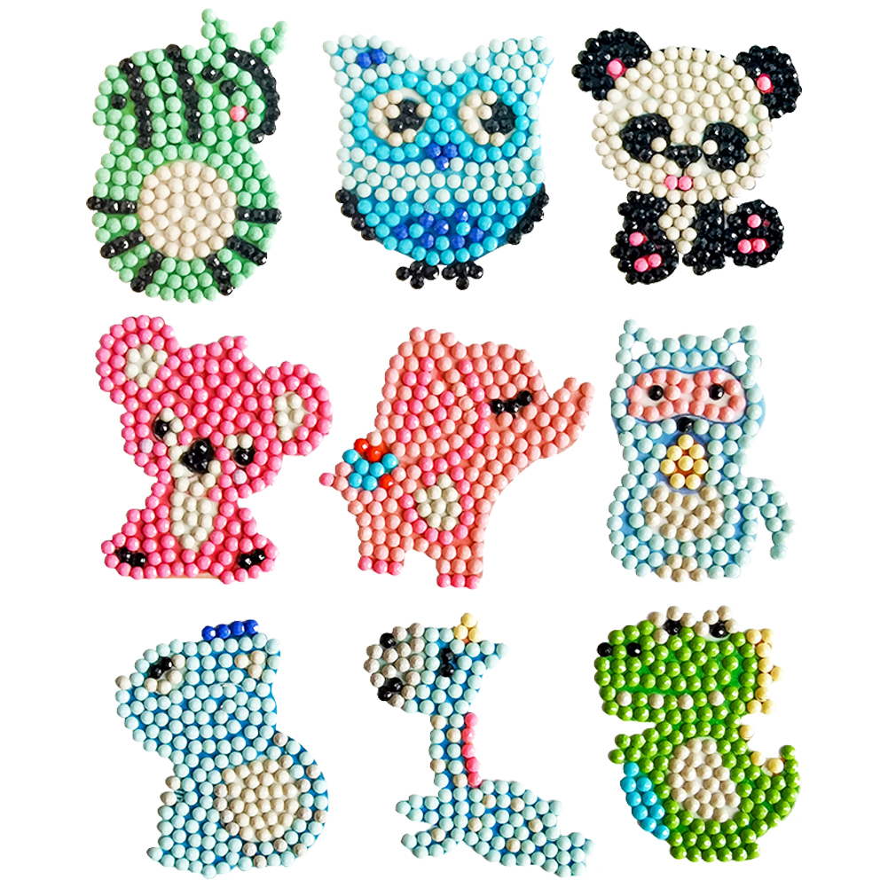 

9pcs Cartoon Animal - 5D DIY Craft Sticker, 501 Original