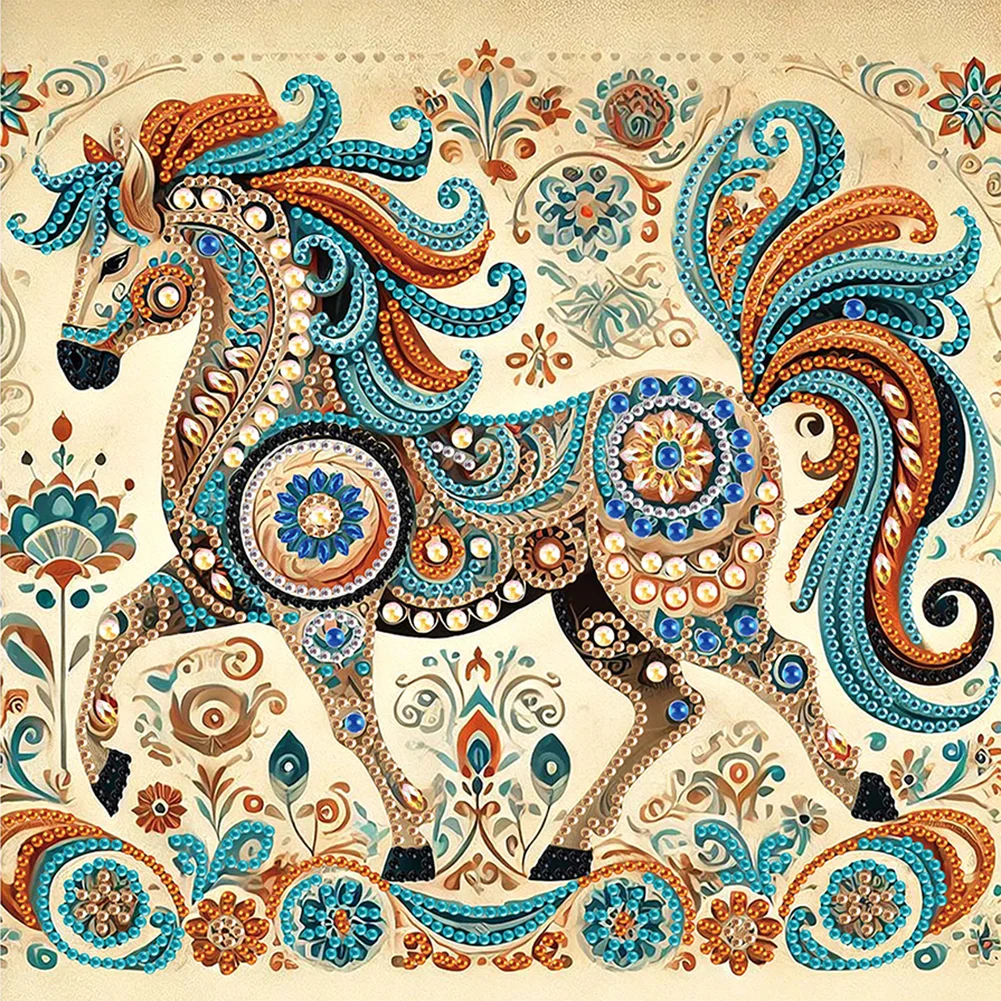 Diamond Painting - Partial Special Shaped Drill - Horse(Canvas|30*30cm)