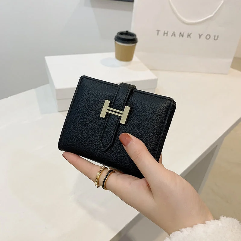 с доставкой New Arrival Wallet Short Women Wallets Zipper Purse Luxury Brand Wallets Trendy Coin Purse Card Holder PU Leather