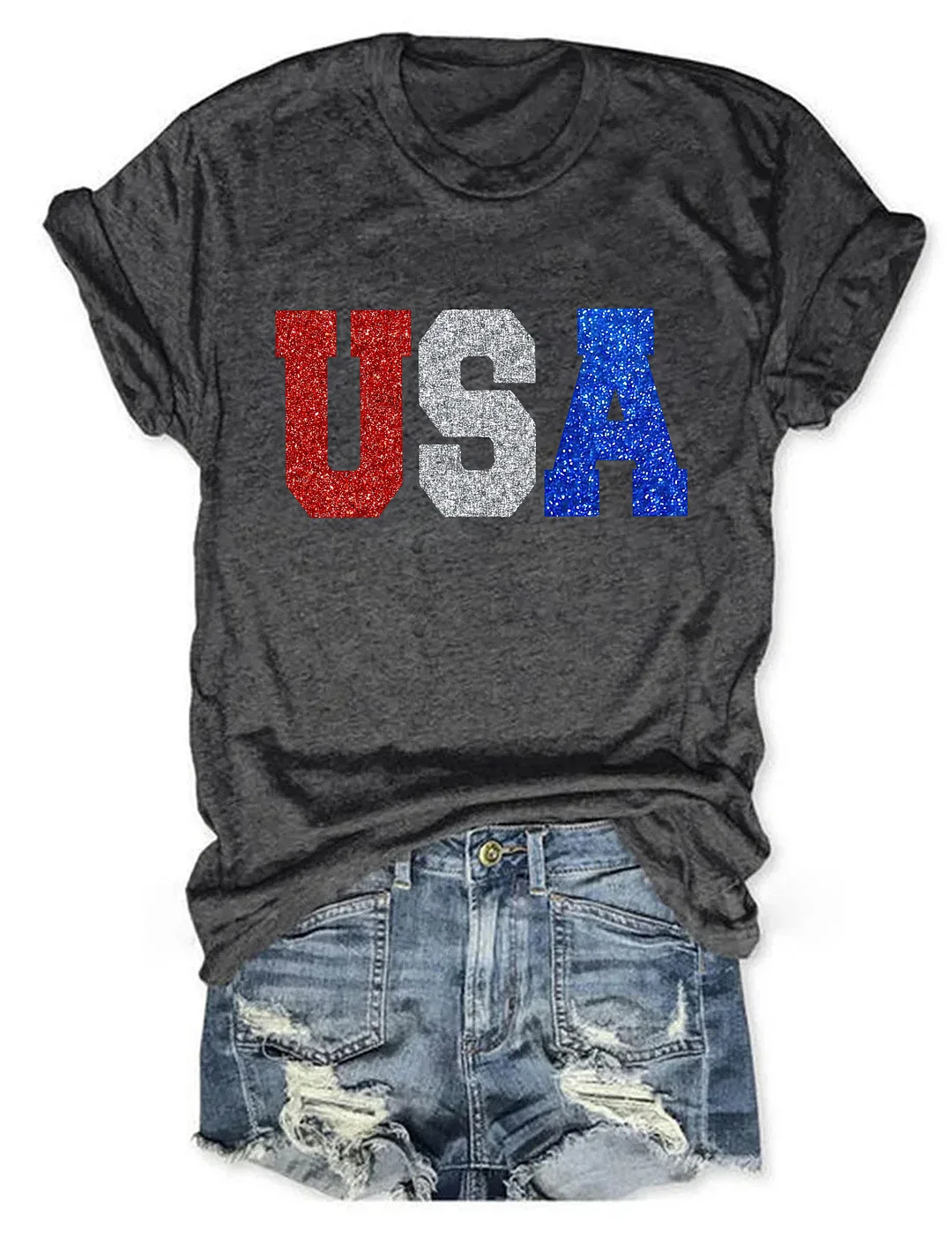 Glitter USA 4th Of July T-shirt
