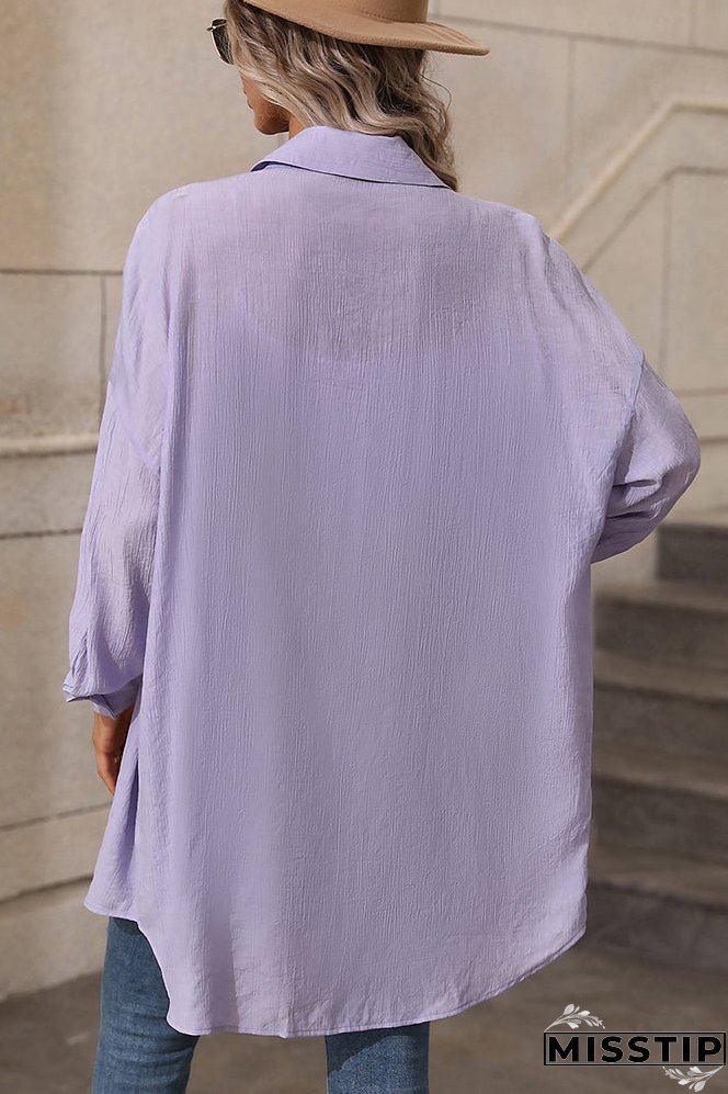 Purple Button Up Long Shirt