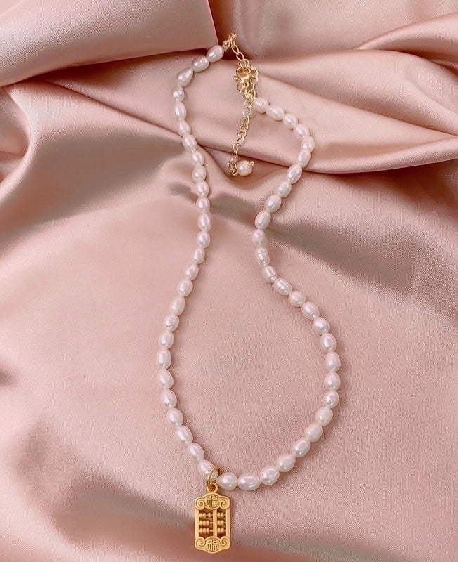 Alloy Freshwater Pearl Copper Fashion Solid Color Irregular Necklace