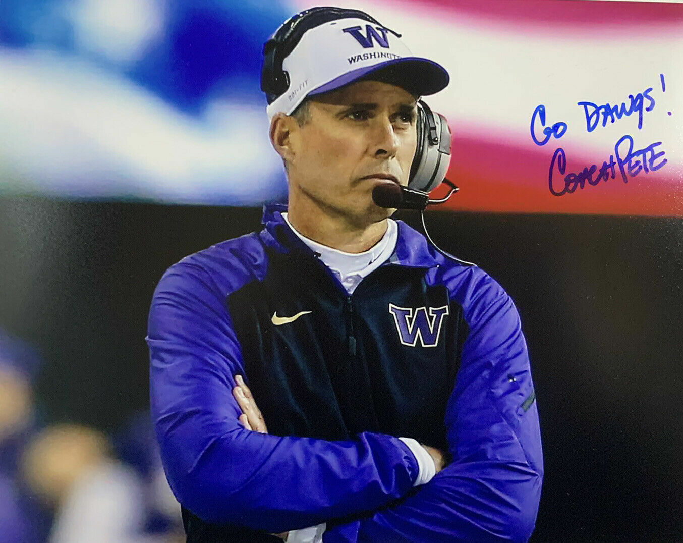 Chris Petersen Autographed Signed 8x10 Photo Poster painting ( Washington Huskies ) REPRINT