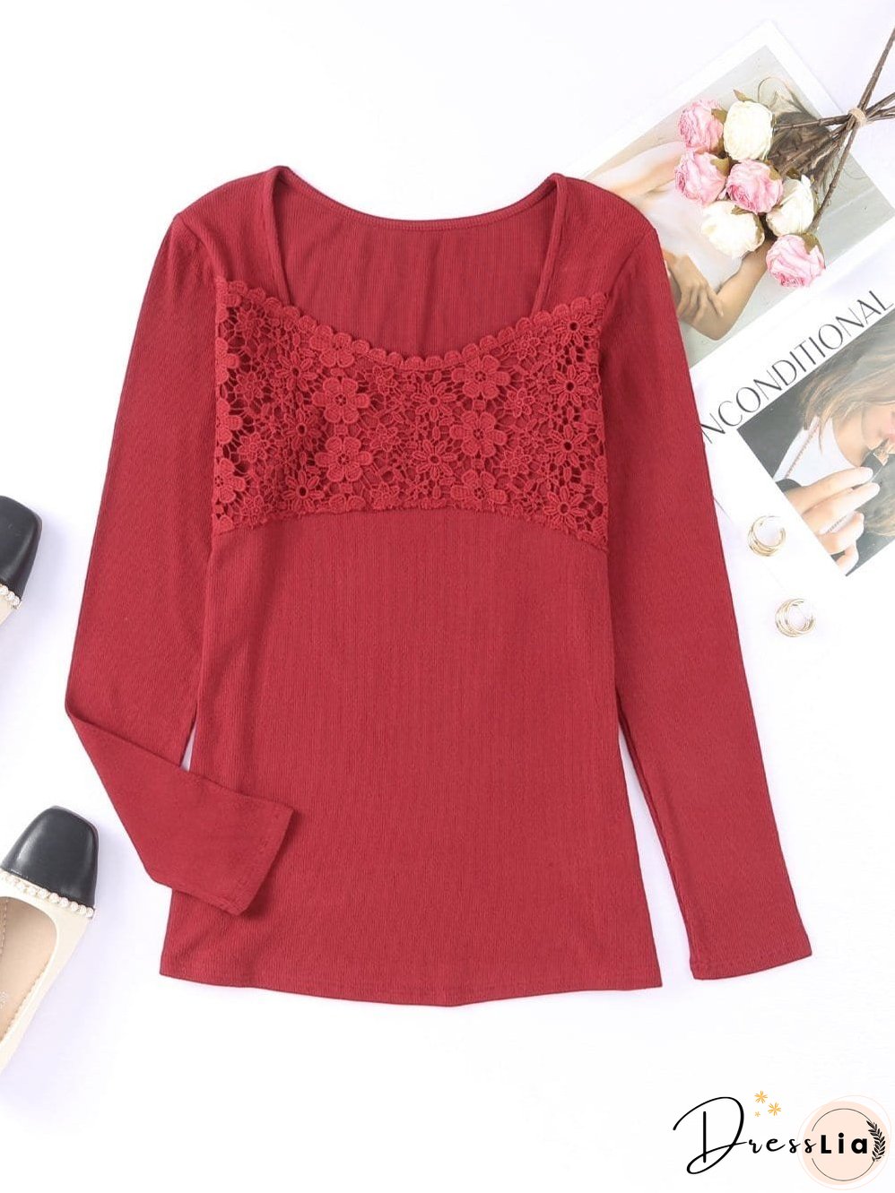 Floral Printed Casual Long Sleeve Tunic Top