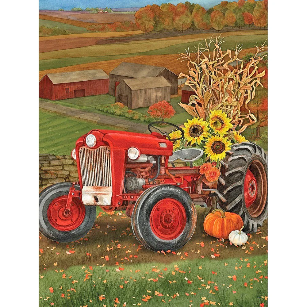 Diamond Painting - Full Round Drill - Red Tractor(30*40cm)
