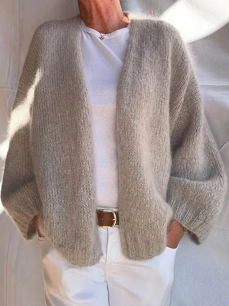 Women's Solid Color Long Sleeve Casual Cardigan Sweater