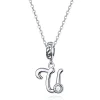  Vintage Letter A to Z Pendant Necklace 925 Sterling Silver 