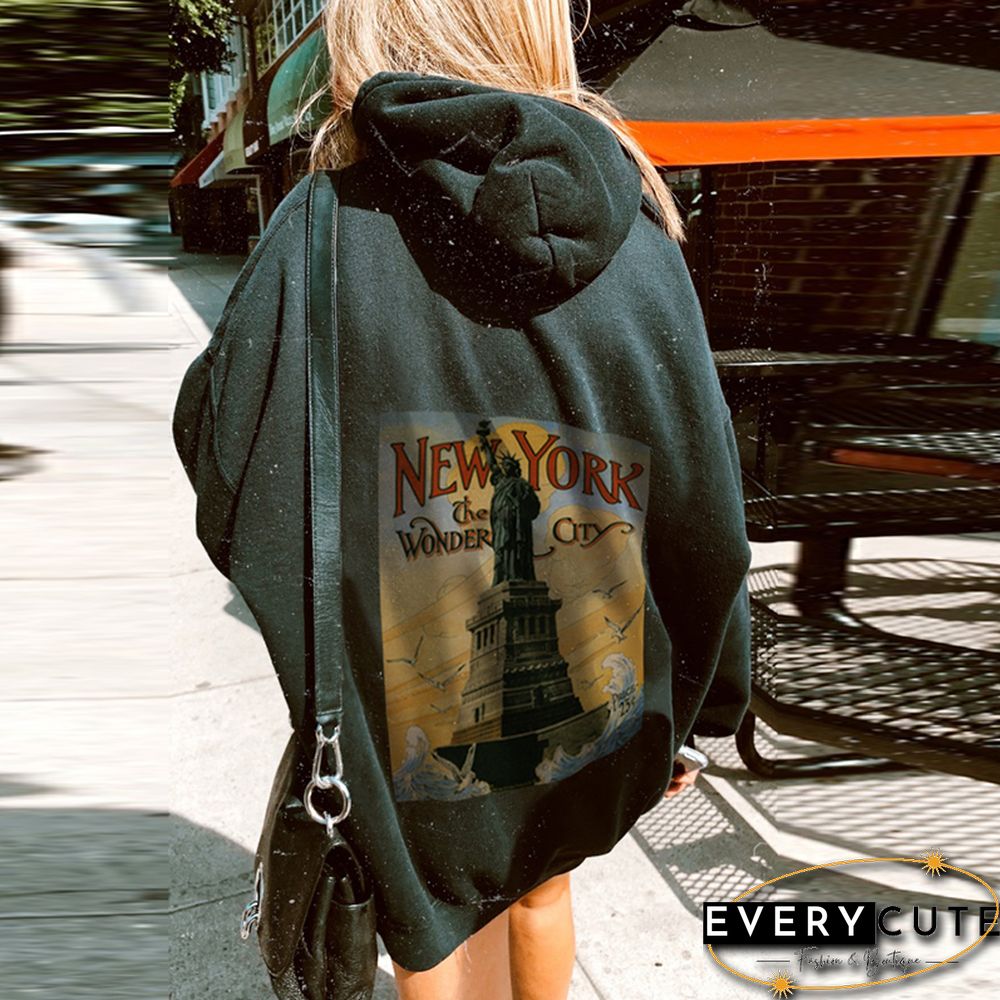 Vintage Casual Long-Sleeved Printed Sweatshirt