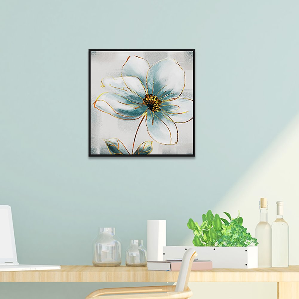 48*48cm Lotus Flower Needlework Handmade 11CT Art Canvas