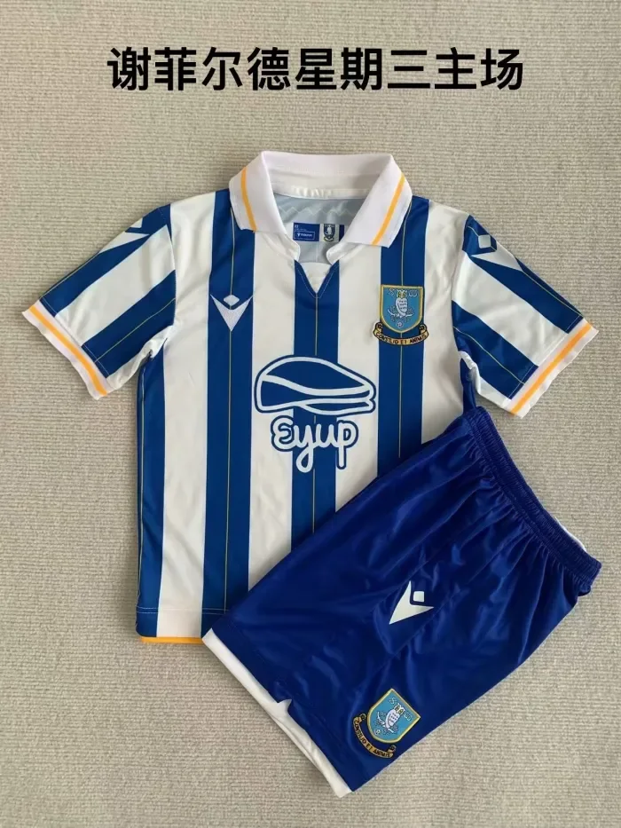 Adult Suit 2023-2024 Sheffield Wednesday Home Soccer Jersey Shorts