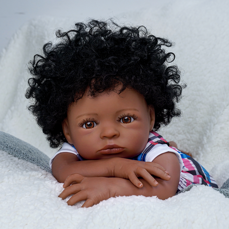 Babeside Laney 18'' Realistic Reborn Baby Doll African American Lovely Girl Brown Eyes