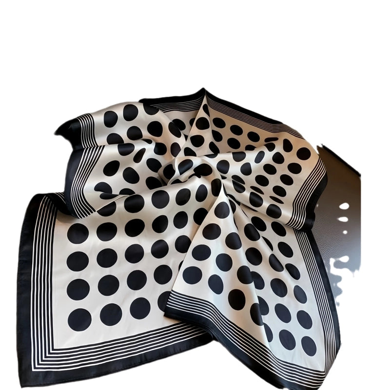 New Artificial Silk 70*70 Fashion Commuter Square Scarf Simple Baita Elegant Silk Scarf Hair Band Bow Headdress