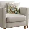 Set of 4 Easter Throw Pillow Covers 17.72x17.72in Bunny Square Pillowcase Cushion Case for Home Sofa Living Room Couch Bedroom Decor