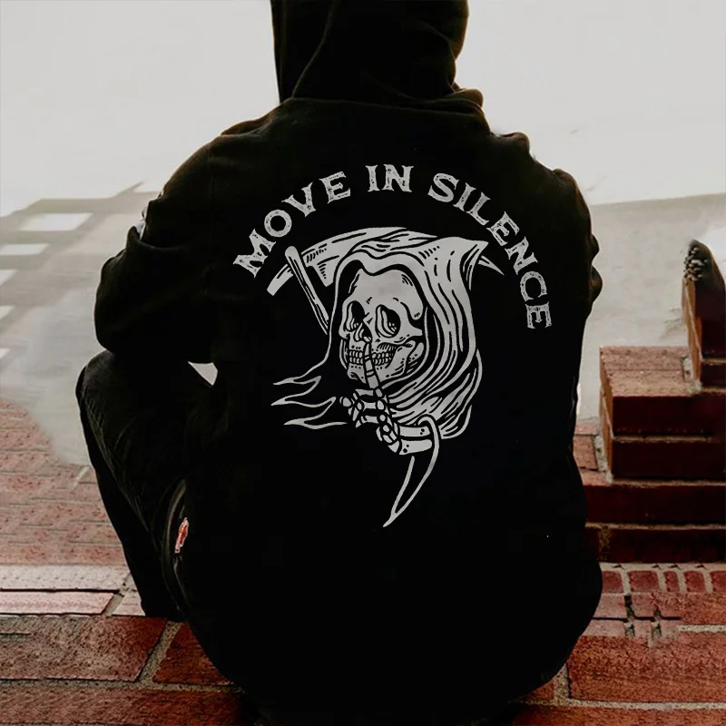 Move In Silence Printed Men's Hoodie -  