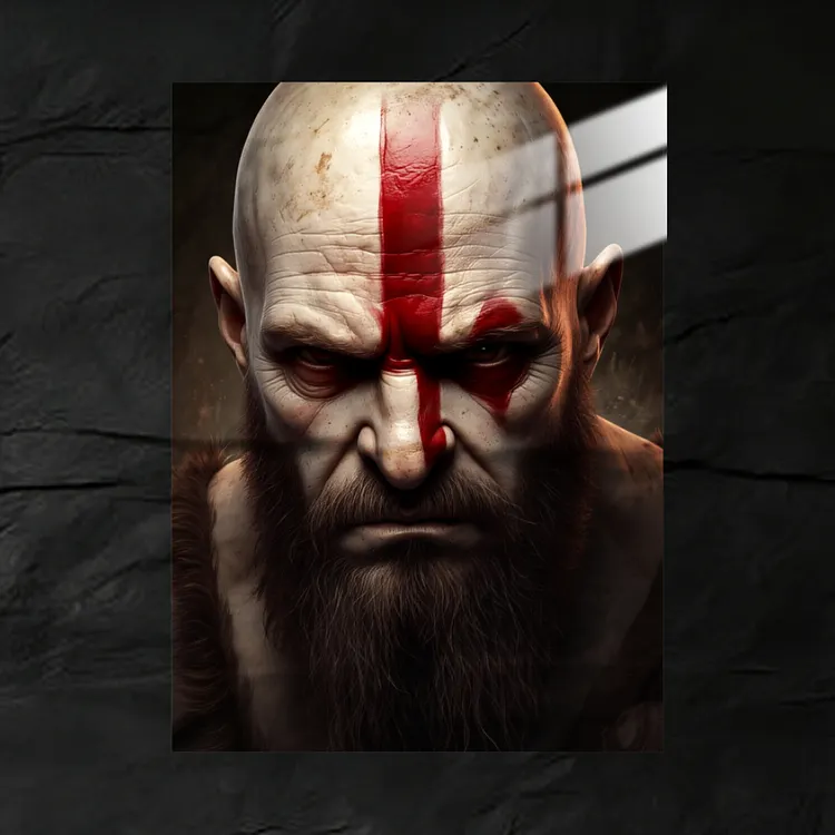GodofWar Kratos Intense AnimetalPoster | Premium Anime Metal Wall Art