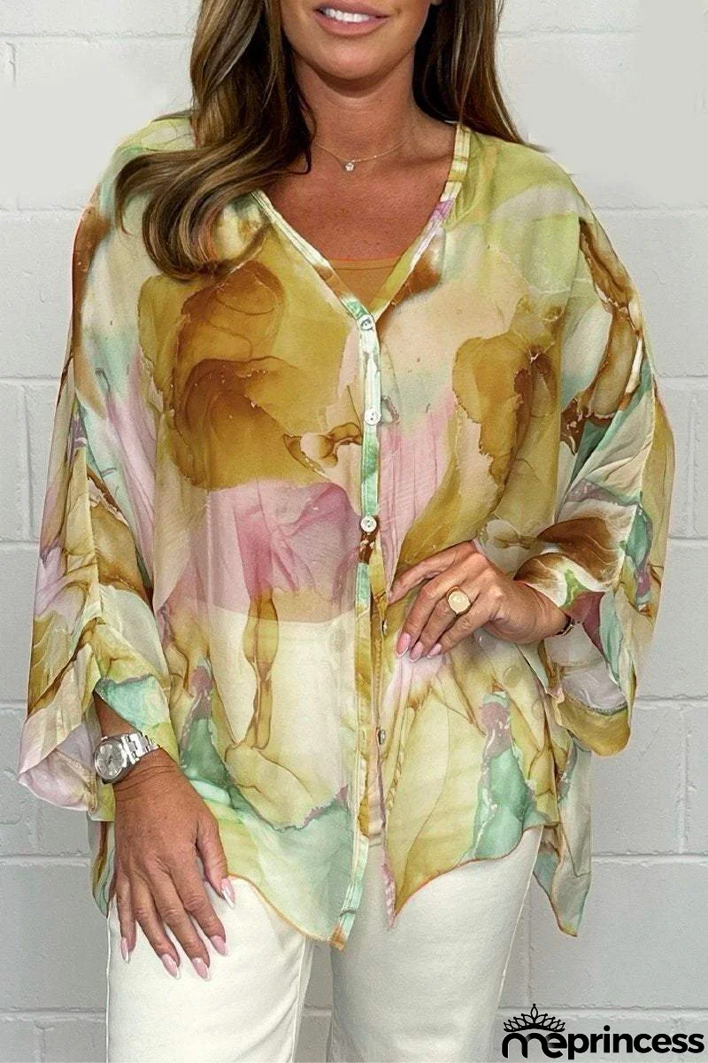 Printed chiffon dress for women