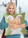 Easter Bunny Faux Fur Pillow Case 45x45cm Plush Rabbit Pillowcase for Home Decor