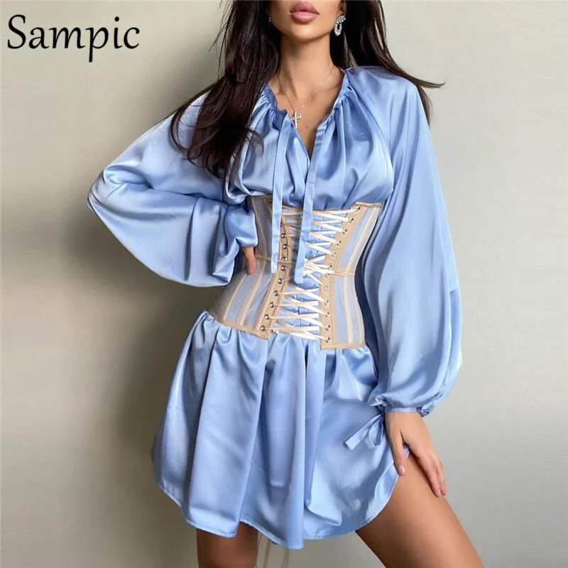 Sampic Chic Patchwork Mesh Sleevless Women Bustier Corset Tube Tops Wrap Skinny Vest Crop Tops See Through Underwire Tank Tops