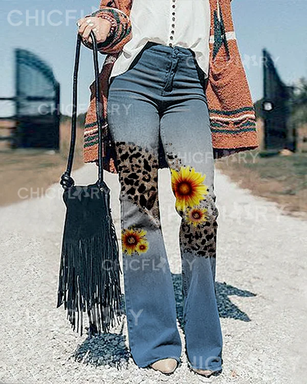 Women's Floral Print Jeans
