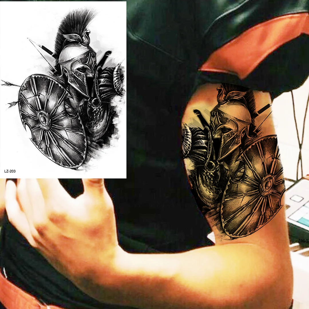 Sdrawing High Quality Lion Tiger Temporary Tattoos For Men Boys Realistic Fake Black Waterproof Tattoos Decal For Adult Party Supplies