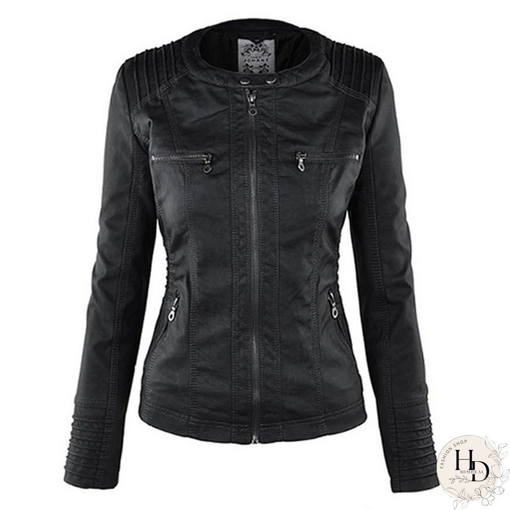 5 Color Women Fashion Long Sleeve Zipper Leather Jackets Removable Hooded Coat Ladies Plus Size Cool Motorcycle Coat Outwear