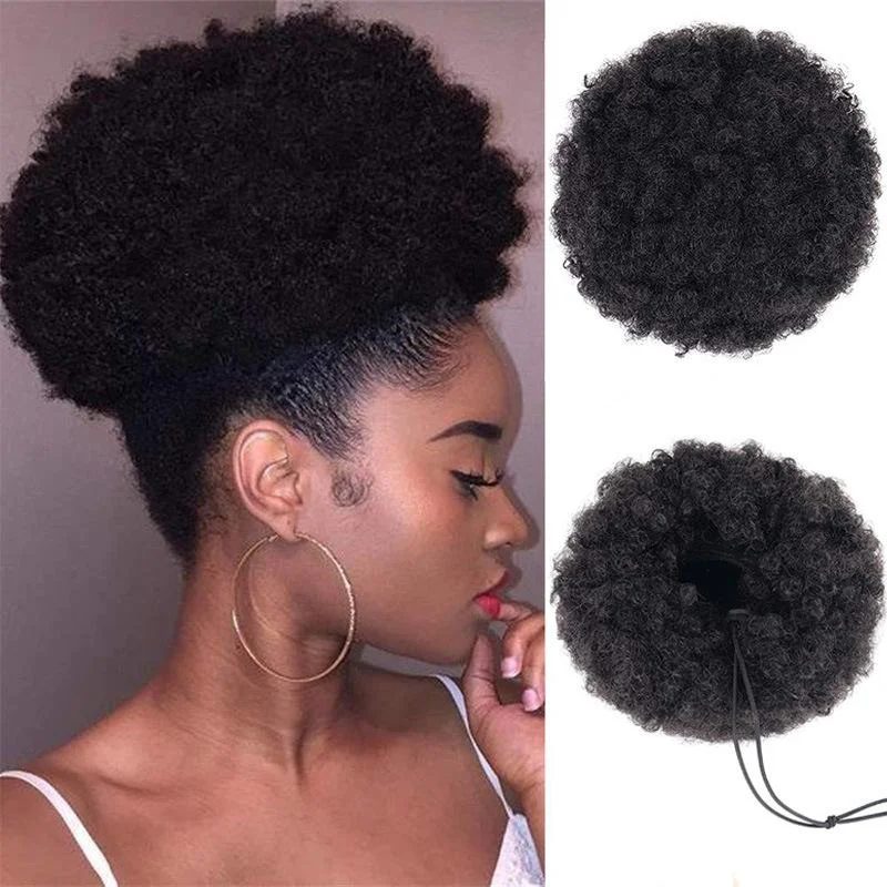 Hair Bun 10inch Big Afro Puff Wig-W195