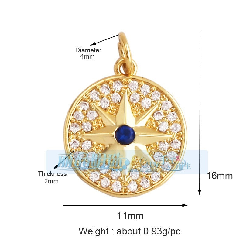 1 Piece 15 * 21mm 18 * 23mm 9*16mm Copper Zircon Sun Star Lightning Pendant Jewelry Accessories