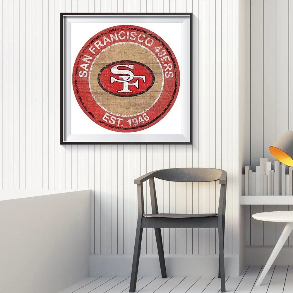 Diamond Painting - Full Round Drill - San Francisco 49ers Football Team(30*30cm)
