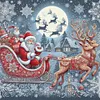 Santa Claus Driving-11CT Stamped Cross Stitch 50*50cm/19.69*19.69in tapestrymarket