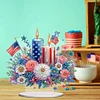 (US Only)Acrylic 2D Flat Print DIY Independence Day Flower Candle Diamond Painting Kit