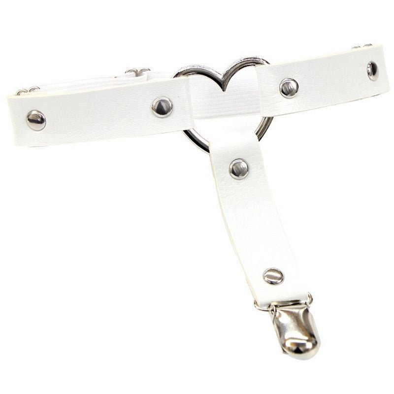Muyogrt Women Punk Sexy PU Leather Garter Belt Harajuku Elasticity Body Harness Tight Suspender Strap Leg Harness Bondage Belts