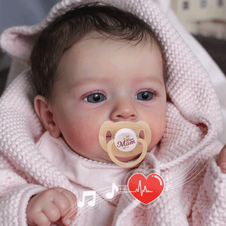 [3-7 Days Delivery][Heartbeat Coos🔊 & Breath] 18" Real Lifelike Cute Awake Reborn Newborn Doll Named Alica with Brown Hair