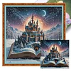 Castles In Books-11CT Stamped Cross Stitch 45*45cm/17.72*17.72in