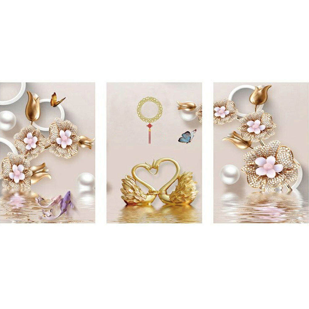 

95*45CM - 3pcs Swan - Multi picture Diamond Painting, 501 Original