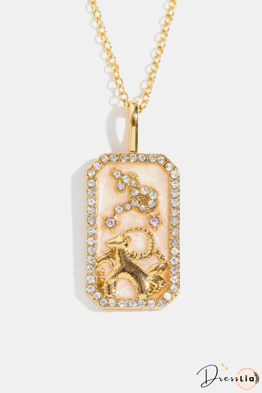 Rhinestone Constellation Pendant Copper Necklace