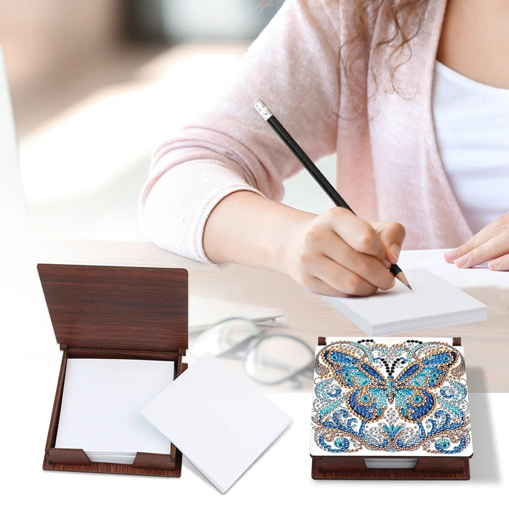 DIY Flower Butterfly Diamond Painting Note Box Paper 160 Sheets of Paper for DIY Art Craft