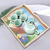 DIY Diamond Painting Wooden Tray Food Tray with Handle Living Room Decoration Easter Eggs Wooden Tray Kit