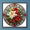 Red Flowers Glass Painting-Paint by Numbers Acrylic Painting 40*40CM